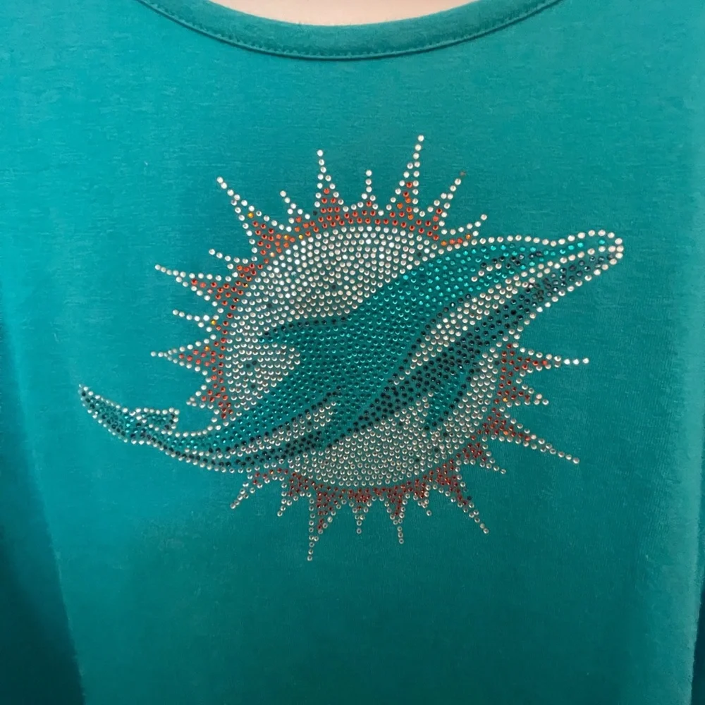 Women's Miami Dolphins Bling t shirt XXL - Picture 4 of 7